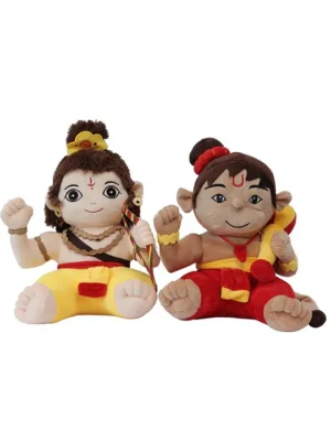 Mantra Chanting Baby Rama & Baby Hanuman (Pack of 2) Musical Soft Plush Toys