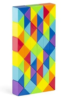 AZHARI snake cube 72 pcs Magic Snake Puzzle Funny Twisty Snake Toy Snake Cube Fidget Toy Fidget Snake Cube for Kids Puzzle Cube Fidget Toys Twisty Snake