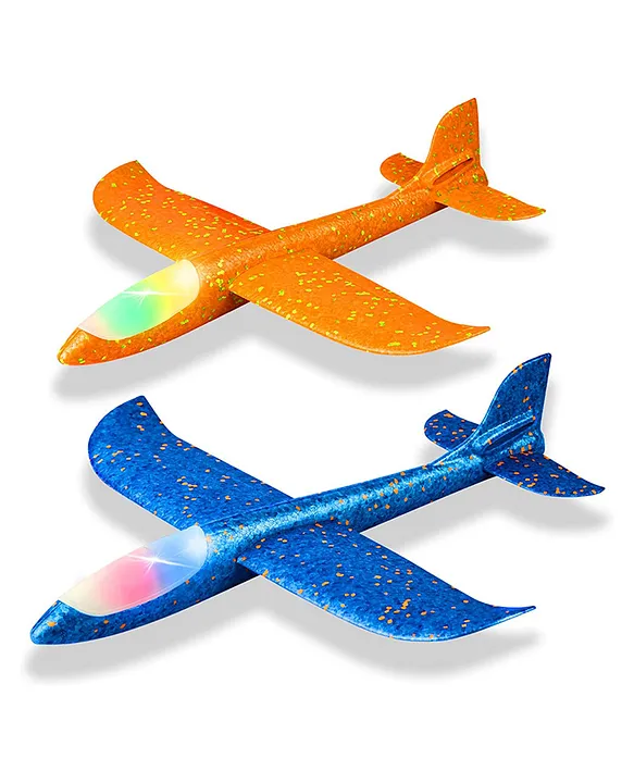 ADKD Hand Throw Flying Glider Foam Aeroplane Toy for Kids Pack of 2 (Color May Vary)