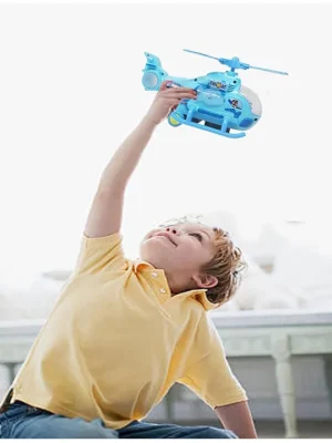 SANJARY Sanjary Helicopter Toy Bump and Go Action with Colourful 3D Lights and Music Toy for kids Color May Vary