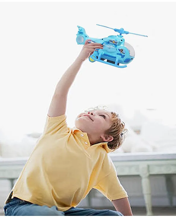 SANJARY Sanjary Helicopter Toy Bump and Go Action with Colourful 3D Lights and Music Toy for kids Color May Vary