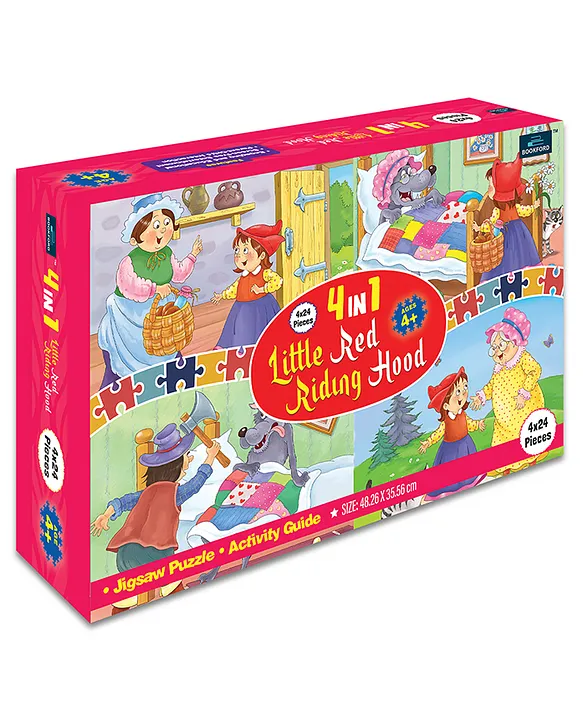 Bookford 4 In 1 Little Red Riding Hood Jigsaw Puzzle 96 Pieces