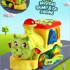 Babyhug 6 in 1 Puppy Shaped Bump & Go Loco Engine with Gears & Shape Sorter For Toddlers and KidsBIS Aprroved Moving Eye & Tongue Light & Music Numbers & Alphabets Storage Time Telling Yellow