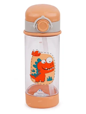 Water Bottle For Kids with Straw NonToxic & BPA Free Kids Water Bottle for School Travel Outdoor(380ml)