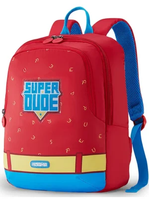 American Tourister Swiddle 3.0 Backpack Super Dude Print Red (Age 3 to 5 Years) 14.5 Inches