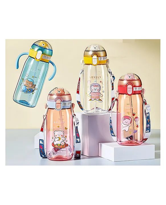 Cute Bear Design Water Bottle BPAFree for Kids 550 ml Color May Vary