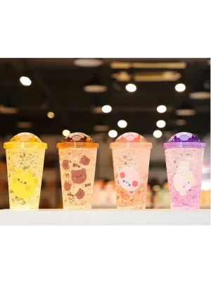 Cute Design Double Wall Heavy Sipper Water Bottle BPA Free Drinking Bottle for Kids And Adults 450 ml Color May Vary