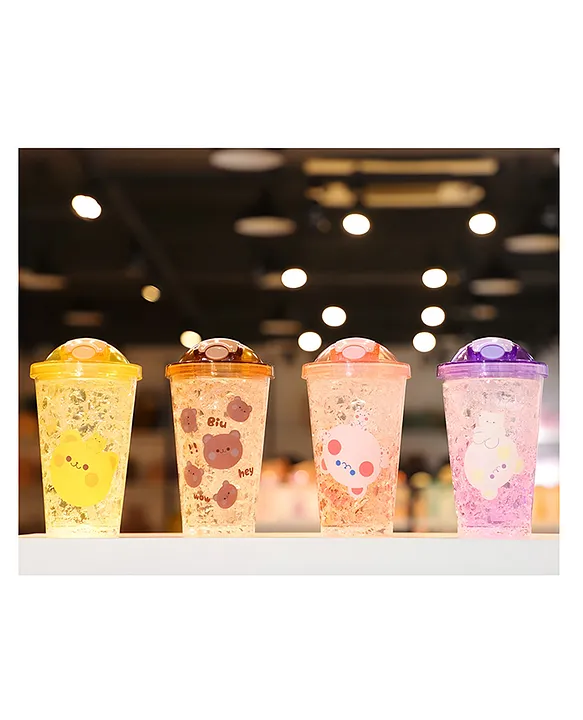 Cute Design Double Wall Heavy Sipper Water Bottle BPA Free Drinking Bottle for Kids And Adults 450 ml Color May Vary