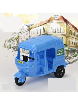 SANJARY Sanjary Pull Back Mini Auto Rickshaw Toy for Kids Color & Design May Vary