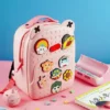 YAMAMA Backpack Kawaii Pinky Pink Backpack With DIY Pattern Patch Adjustable Straps Bag Premium Modern Design Bags (Pink Height 14 Inch)