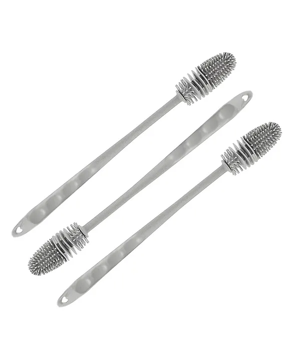 Bottle Cleaning BrushSilicone Water Bottle CleanerBrush with Long HandleReusable Cleaning BrushBottle Brush Cleaner SetPack of 3Gray