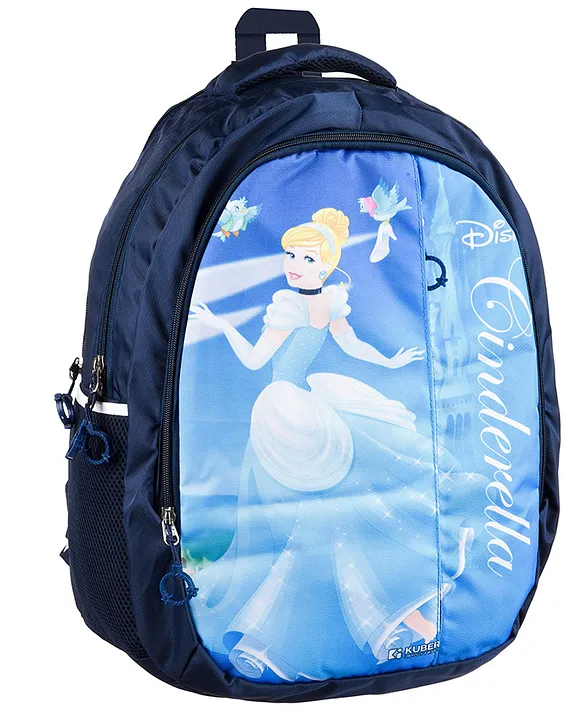 Disney By Kuber Kuber Industries Disney Cinderella School Bags Kids School Bags Collage Bookbag Travel Backpack School Bag for Girls & Boys School Bag with 5 Compartments Include Bag Cover Blue