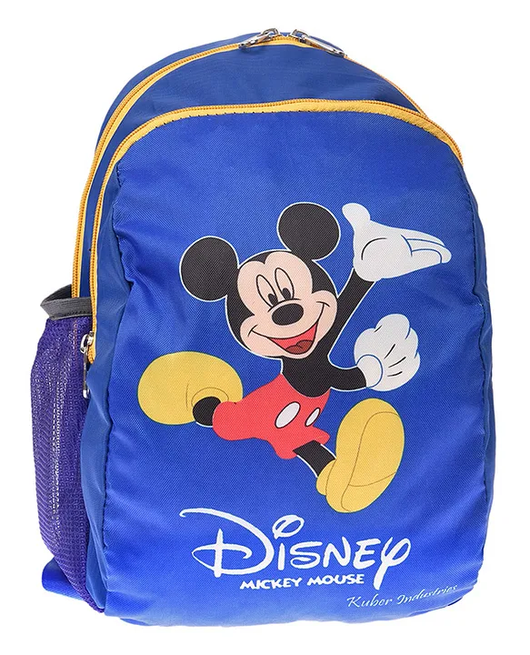 Disney By Kuber Kuber Industries Disney Mickey School Bag Kids School Bags Student Bookbag School Bag for Girls & Boys School Backpack for Kids 2 Compartments School Bag Blue