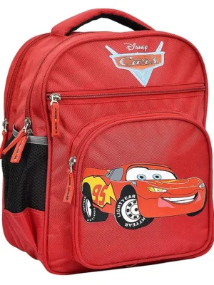 Disney By Kuber Kuber Industries Polyester Disney Red Car Printed Waterproof BackpackSturdy School Bag For Kids14 InchRed