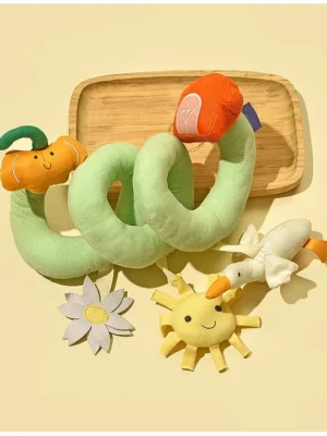 Farm Theme Spiral Activity Soft Plush Toy Green Length 32 Cm