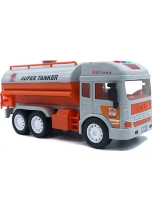 BitFeex Friction Powered Water Tanker Unbreakable Truck Plastic Pull Back Tanker TruckColor may vary
