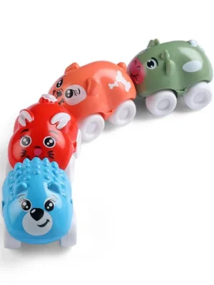 Play Nation Colorful 4 in 1 Magnetic Animal Toy Train for Kids Colorful Connecting Magnetic Mini Cartoon Animal Train for 24 Years Kids Improves Motor Skills and Hand Eye Coordination Gifting Toy BIS Certified