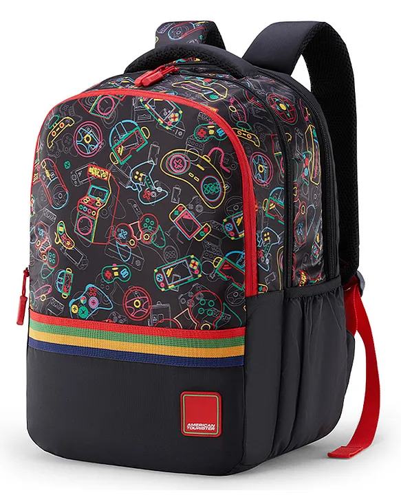 American Tourister Pazzo 3.0 Gamer Backpack Black (Age 6 to 9 Years) Height 17.32 Inches