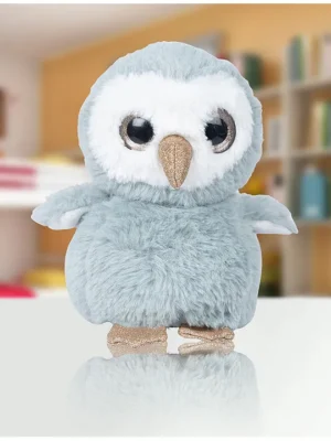 SHAPZE Puffy Plush Owls Grey Height 16 cm
