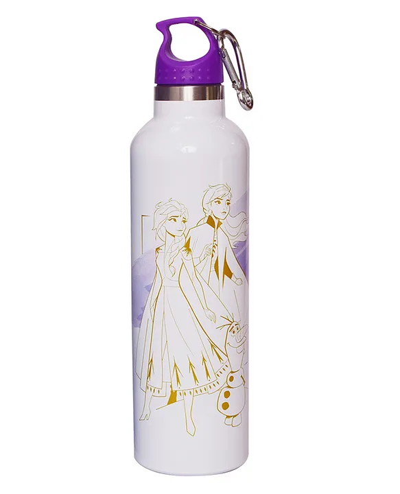 Vacuum Insulated Stainless Steel Double Walled Quencher Water Bottle Disney Frozen Print Purple 1000 ml