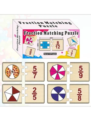 Fraction Master Wooden MatchUp: SelfCorrecting Puzzle Game for kids