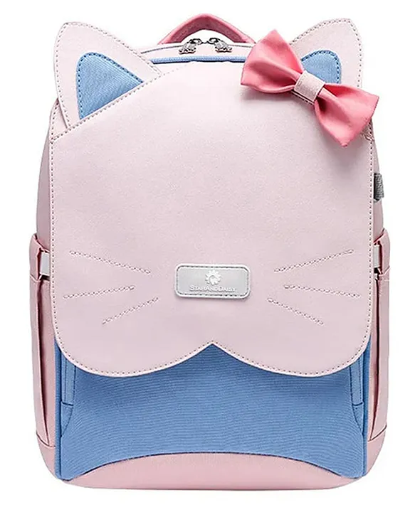 StarAndDaisy Kids School Backpack Cute Cartoon Cat Shaped Backpacks For Girls Kitty School Bags Pink & Blue