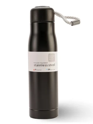 Leakproof Double Walled Vacuum Insulated Stainless Steel Water Thermosteel Bottle 500ml Black