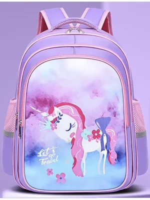 SYGA Children's Lightweight Schoolbag For Primary School Students Oxford cloth Pony Purple)