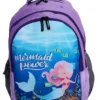 Echo Boomers Mermaid Design Print Backpack17 inch 3 Compartment School Bags for Kids with Zipper Closure Purple