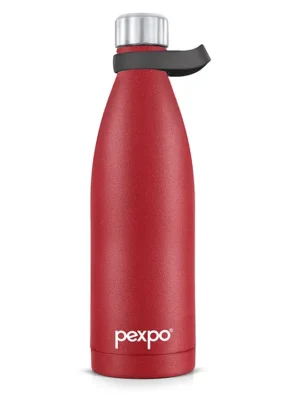 Evok Stainless Steel Hot and Cold Vacuum Insulated ISI Certified Flask 750mlCrimson Red Double Wall Flask BPA Free Office School Home Kitchen Travel Hiking