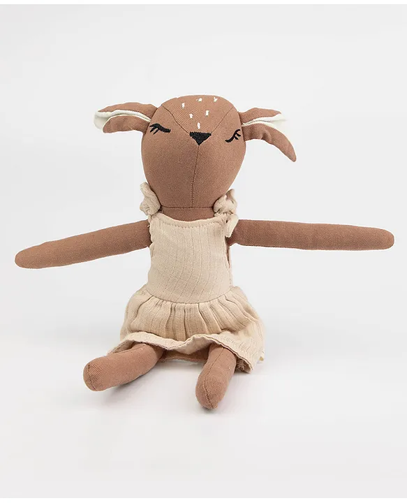 Cuddly Buddies Baby Deer Soft Toy Safe for Babies Handmade with Natural Materials Animal Soft Toy For Boys & Girls EcoFriendly
