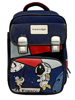 Little Surprise Box Astronaut Theme School backpack for kids with Additional Sling bag and comfortable cushion padding Dark Blue 15 Inches