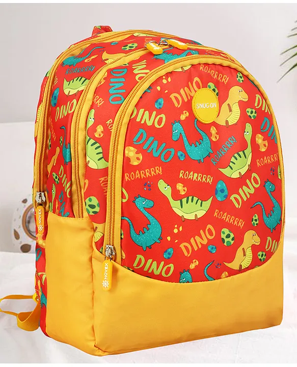 Novex NOVEX SNUGON Dino Printed Kids School Bag For Boys/Kids Backpack (Red 15 Inch)