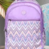 Novex NOVEX SNUGON Zig Zagar Printed School Bag For Boys & Girls With Stationery Pouch & Rain Cover/Backpack (Purple 19 Inch)