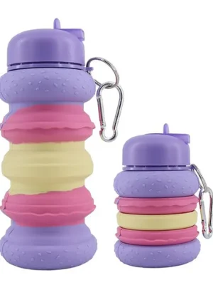 Expandable Silicone Sipper Bottle for Kids 1 Pc Purple