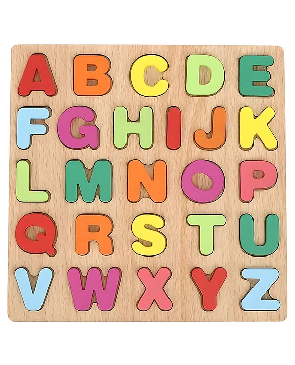 Alphabet Wooden Puzzle Game Toy For Kids Baby Alphabet Matching Early Educational Children Montessori Board Puzzle Toy Multicolor