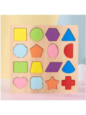 Geometric Wooden Puzzle Game Toy For Kids Baby Geometric Matching Early Educational Children Montessori Board Puzzle Toy Multicolor