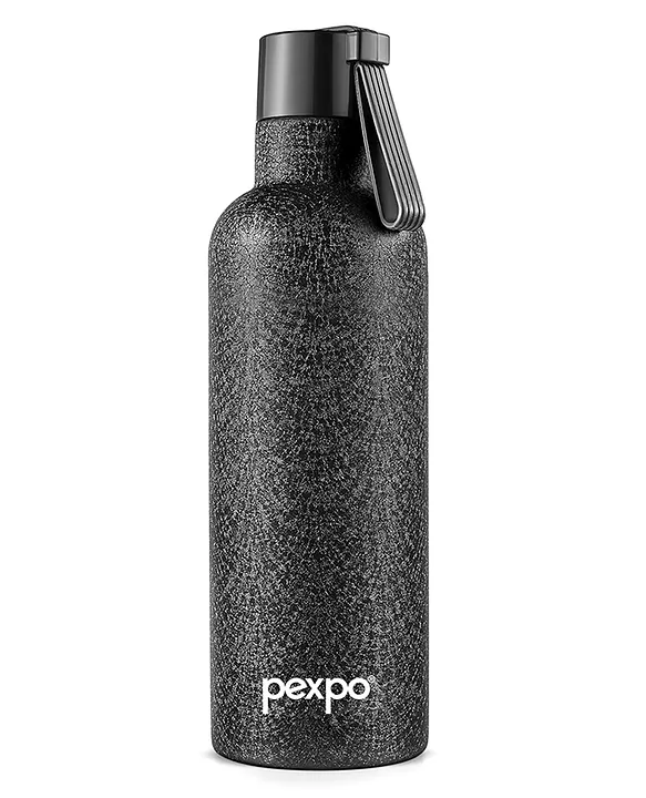 Oslo Hot & Cold Stainless Steel Water Bottle Thermosteel FlaskVacuum Insulated ISI Certified 500ml Black Gift for Girls & BoysOffice Home Gym Adults