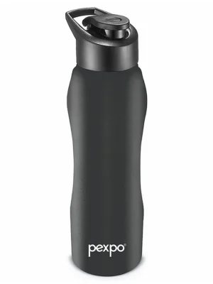 Bistro Stainless Steel Fridge Cooling/Sports Sipper Water Bottle 1 Litre Knight BlackSingle WalledEasy Grip Home Office Gym School Yoga Trekking Men Women & Kids