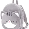 Frantic Premium Quality Soft design Grey Cat Bag for Kids 14 Inches