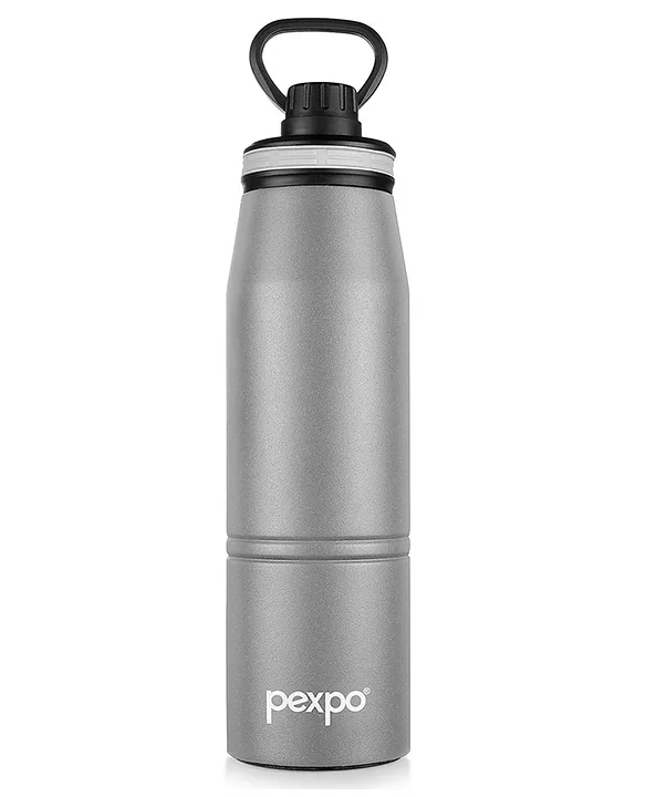 Altros Stainless Steel Hot & Cold Vacuum Insulated Flask 940ml Grey Leak Proof Easy to Carry Loop Handle Sports Water Bottle Trekking Gym Office Home Kitchen