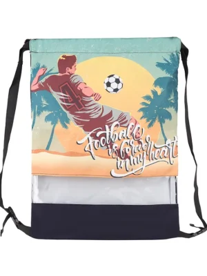 Echo Boomers Ball Print Drawstring Bag WaterResistant Adjustable Straps Spacious Main Compartment