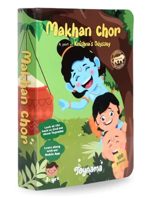Educational Toys for Kids Makhan Chor 100 Pcs Jigsaw Puzzles Ages 3+ Cultural Interactive Learning with App