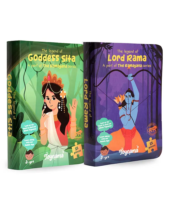 Educational Toys for Kids Ram and Sita 25 Pcs Set of 2 Jigsaw Puzzles Ages 2+ Cultural Interactive Learning with App