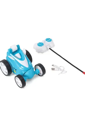 KIDS FUN Toys Kids Fun Toys Stunt Car with Remote Control Rechargeable Battery in Car and Charging Cable Blue Remote Color May Vary
