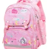 Bunie Unicorn Theme Large Capacity School Backpack with Pouch for Girls Pink 15 Inches