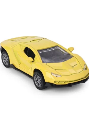 KIDS FUN Toys Kids Fun Toys Pull Back 1:32 Die Cast Sport Toy Car Yellow