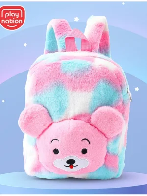 Play Nation Cat Soft Toy Bag1 Main CompartmentLong lasting and Durable Zippers For School Travel and OutdoorsMulticolor 12inches