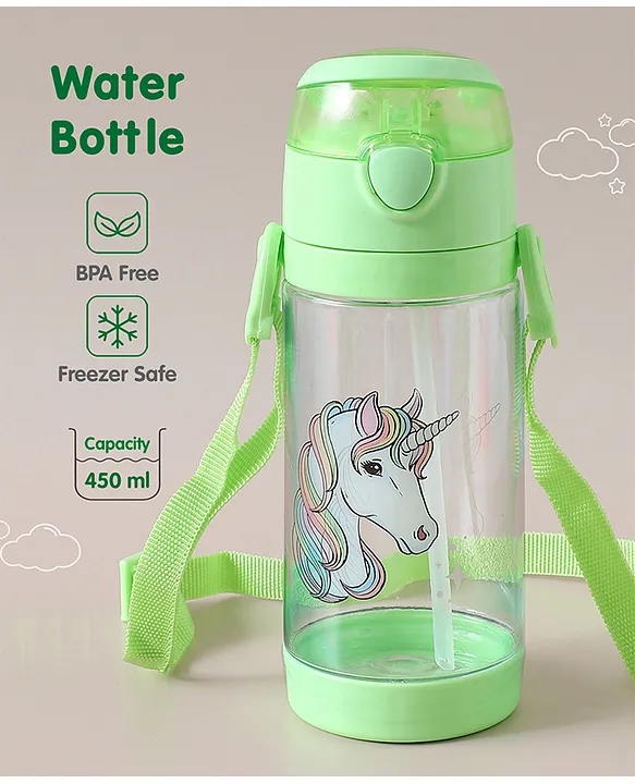 Unicorn Print Leak Proof Sipper Bottle Green 450 ml