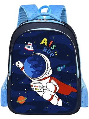 SYGA Kids BackpackCute Cartoon Design School Bag Suitable for Elementary School Student Astronaut Navy Blue Height 14.9 Inch